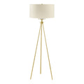 Pacific Metal Tripod Floor Lamp With Glass Shade Gold Cotton