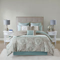 8 Piece Comforter Set Seafoam Polyester