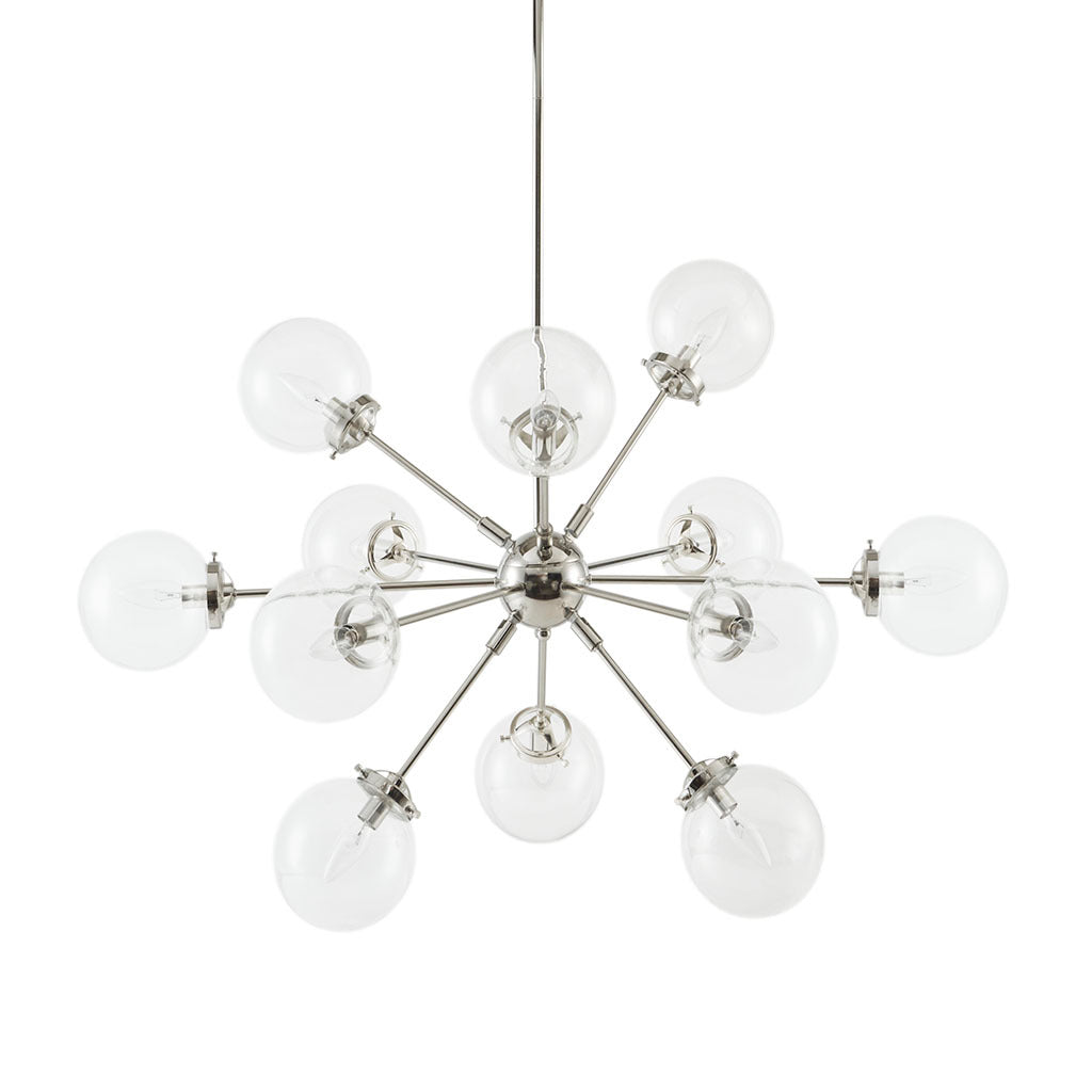 Paige 12 Light Chandelier With Oversized Globe Bulbs Silver Cotton