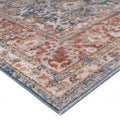 Persian Bordered Traditional Woven Area Rug Blue Red Polyester