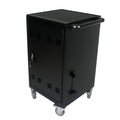 Mobile Charging Cart And Cabinet For Tablets Laptops 30 Device With Combination Lock Black Matt Black Steel