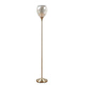 Uplight Floor Lamp With Mercury Glass Shade Antique Brass Iron