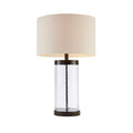 Glass Cylinder Table Lamp Clear Polyester