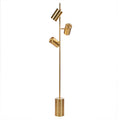 3 Light Metal Floor Lamp Gold Cotton