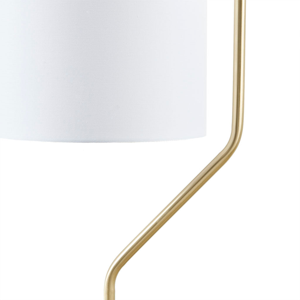 Angular Arched Metal Floor Lamp Gold Polyester