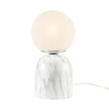 Frosted Glass Globe Resin Table Lamp White Glass