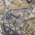 Tiled Border Area Rug Blue Cream Polyester