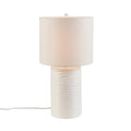 Textured Resin Table Lamp White Cotton