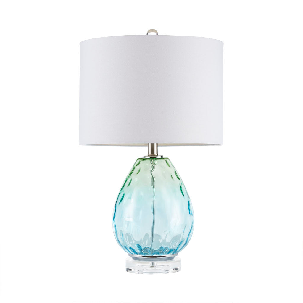 Ombre Glass Table Lamp Blue Cotton