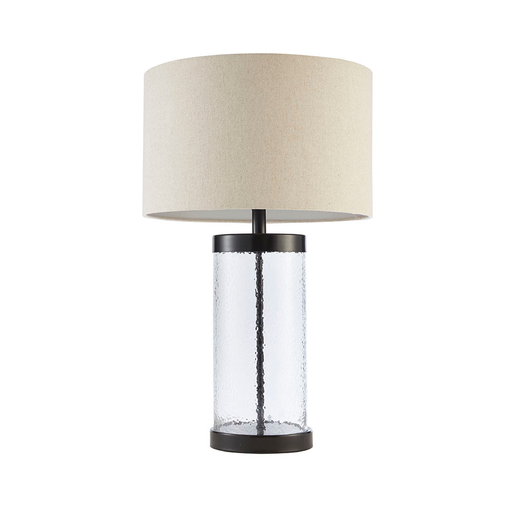 Glass Cylinder Table Lamp Clear Polyester