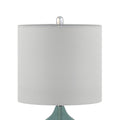 Ellipse Curved Glass Table Lamp, Set Of 2 Blue Cotton