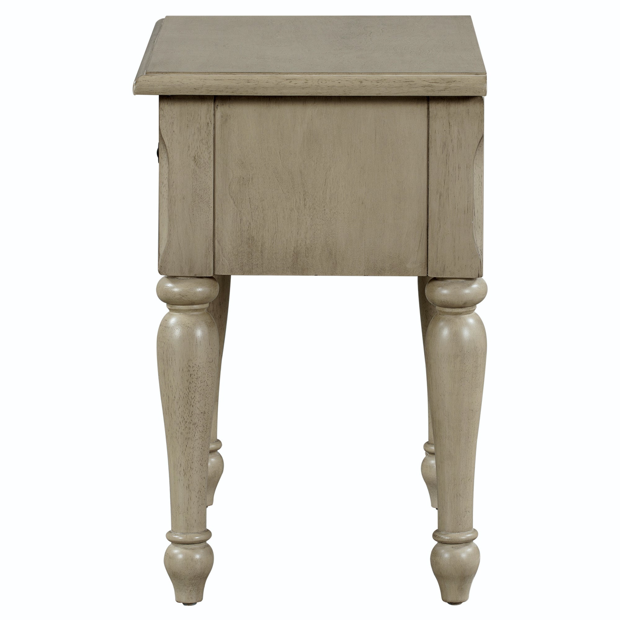 Solid Wood traditional One Drawer Side Table End Table stone gray-solid wood+mdf