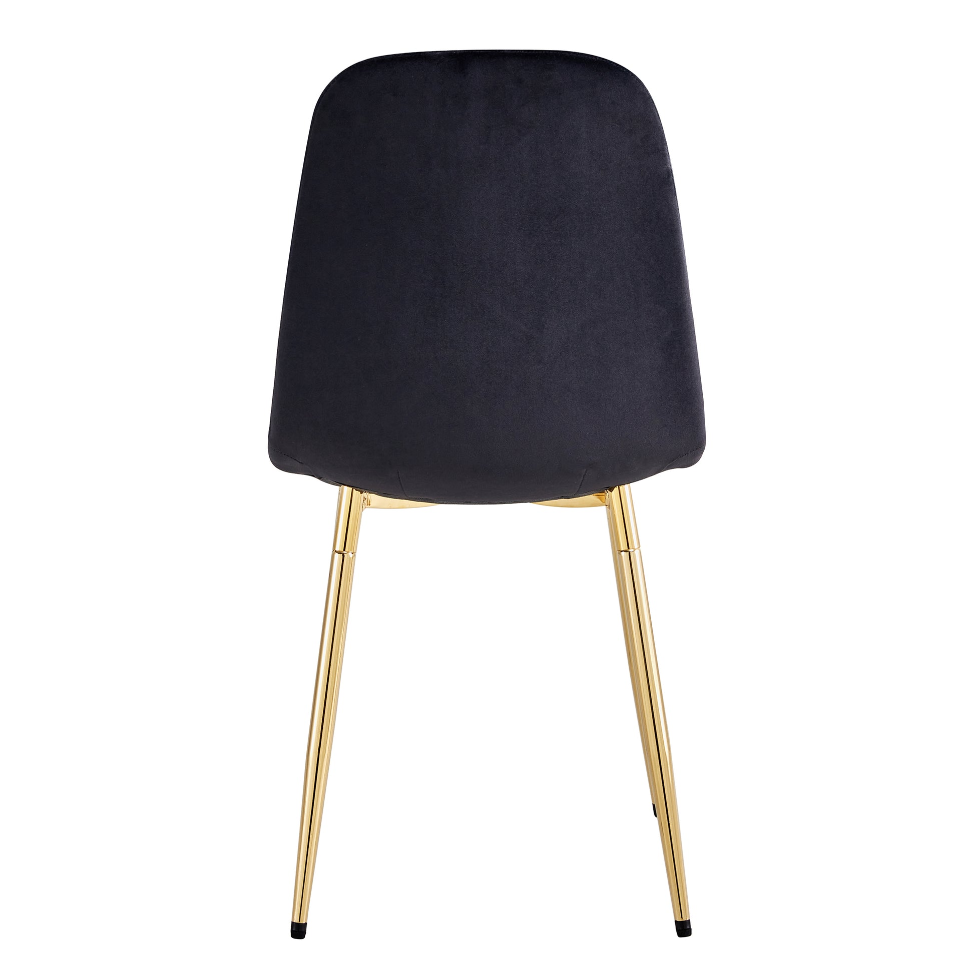 Dining Chairs Set Of 4, Modern Mid Century Style Dining Kitchen Room Upholstered Side Chairs,Accent Chairs Spoon Shaped With Soft Velvet Fabric Cover Cushion Seat And Golden Metal Legs.B0501A Black Foam Velvet