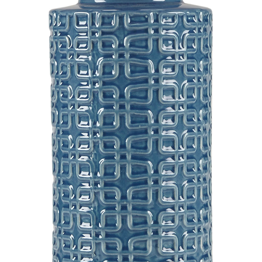Geometric Ceramic Table Lamp blue-polyester