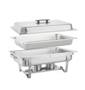 Buffet Catering Dish For Home And Outdoor 6 Pcs Sets Silver Stainless Steel