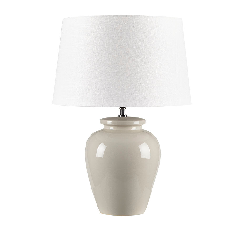 Ceramic Table Lamp Cream Polyester