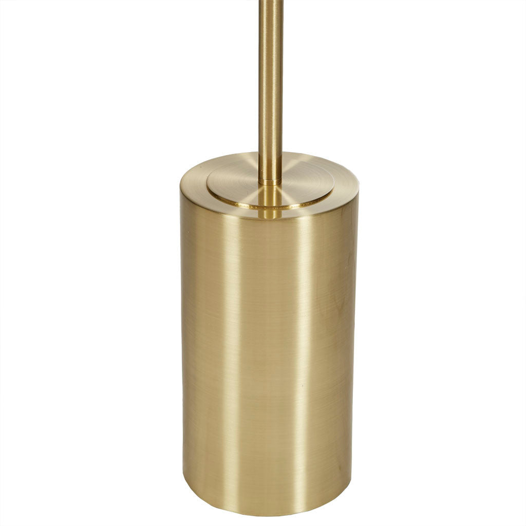 3 Light Metal Floor Lamp Gold Cotton