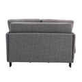 Coolmore Convertible Sleeper Sofa Bed, Modern Velvet Loveseat Couch With Pull Out Bed, Small Beautiful Seat Futon Sofa Bed With Headboard, 2 Pillows & Side Pockets For Living Room Light Grey Linen