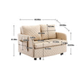Coolmore Convertible Sleeper Sofa Bed, Modern Velvet Loveseat Couch With Pull Out Bed, Small Beautiful Seat Futon Sofa Bed With Headboard, 2 Pillows & Side Pockets For Living Room Camel Pu