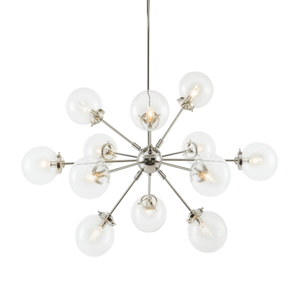 Paige 12 Light Chandelier With Oversized Globe Bulbs Silver Cotton