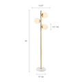 3 Globe Light Floor Lamp With Marble Base Gold Cotton