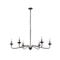 Brighton 6 Light Farmhouse Metal Chandelier Matte Black Cotton