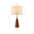 Triangular Table Lamp Gold Brown Polyester