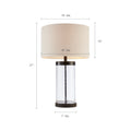 Glass Cylinder Table Lamp Clear Polyester