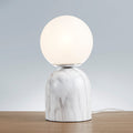 Frosted Glass Globe Resin Table Lamp White Glass