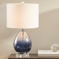 Ombre Glass Table Lamp Dark Blue Cotton