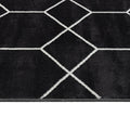 Trellis Geometric Woven Area Rug Black Cream Polyester