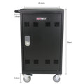 Mobile Charging Cart And Cabinet For Tablets Laptops 30 Device With Combination Lock Black Matt Black Steel