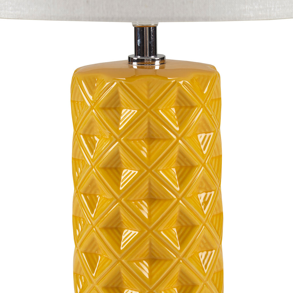 Geometric Ceramic Table Lamp yellow-polyester