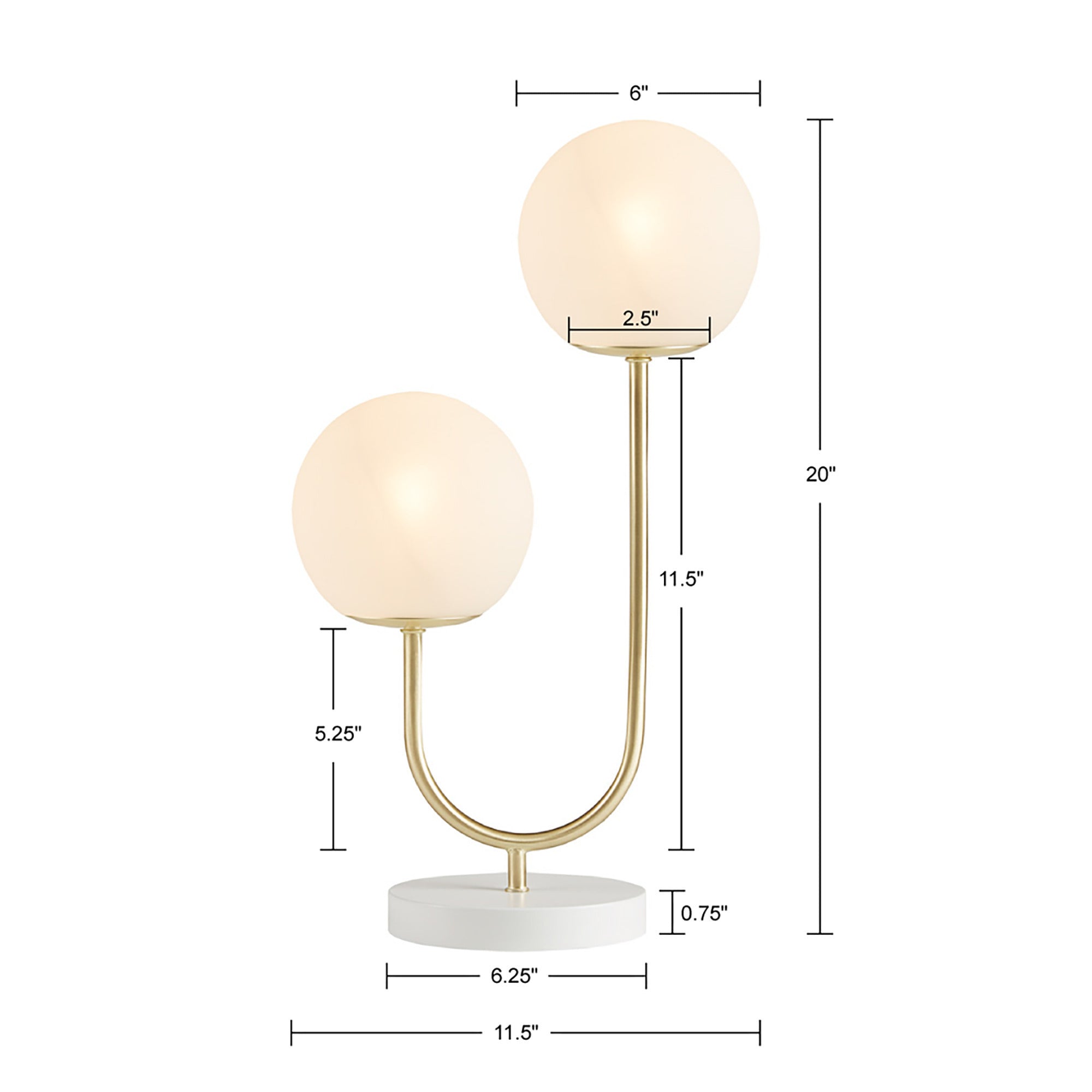Metal 2 Light Globe Table Lamp