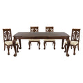 Dark Cherry Finish Formal Dining 5Pc Set Table With Extension Leaf And 4X Side Chairs Upholstered Seat Traditional Design Furniture Wood Cherry Seats 4 Wood Dining Room Extendable Traditional 4 Leg Dining Table With Chair Wood