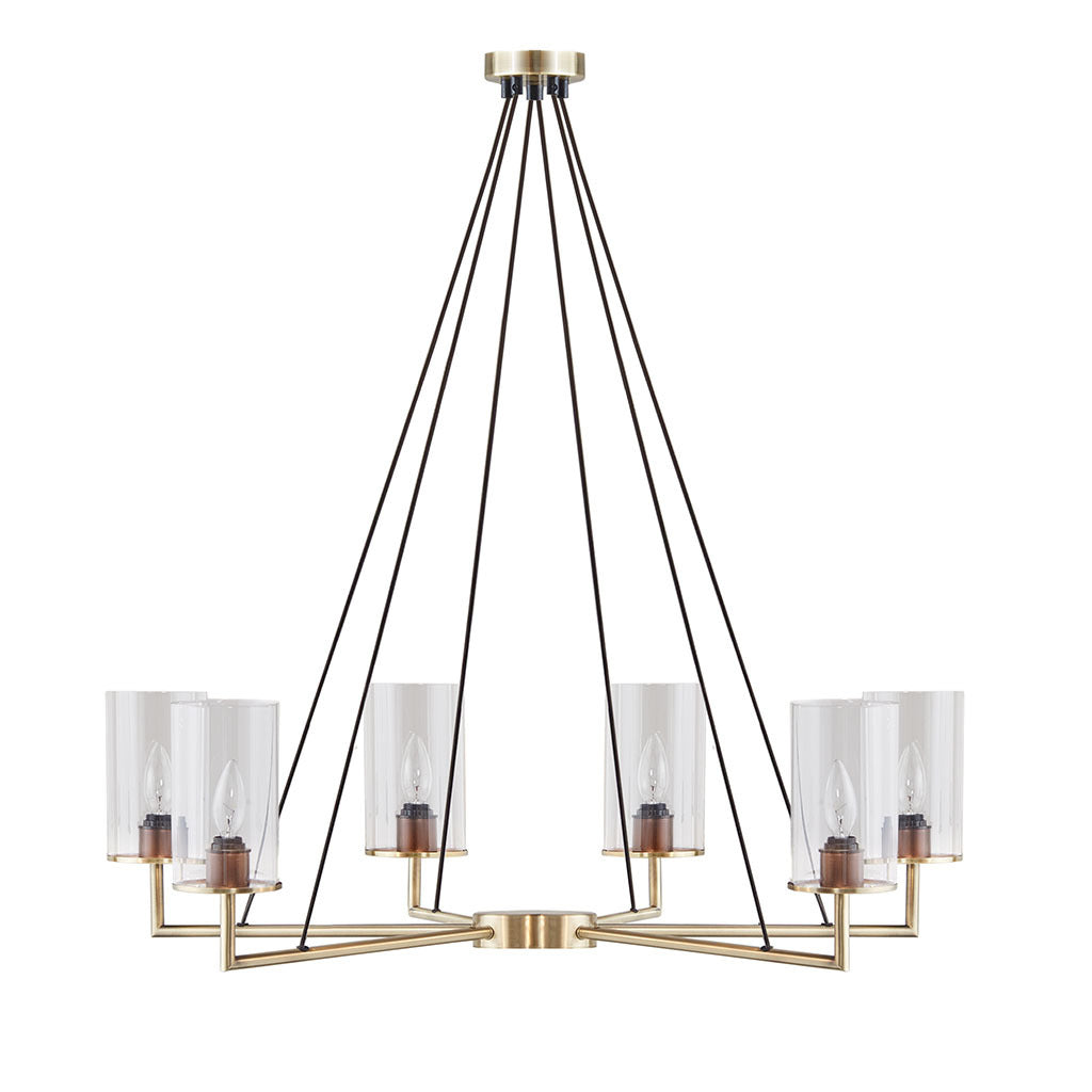 Trenton 6 Light Chandelier with Cylinder Glass