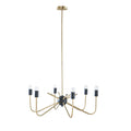6 Light Metal Chandelier Antique Brass Black Iron
