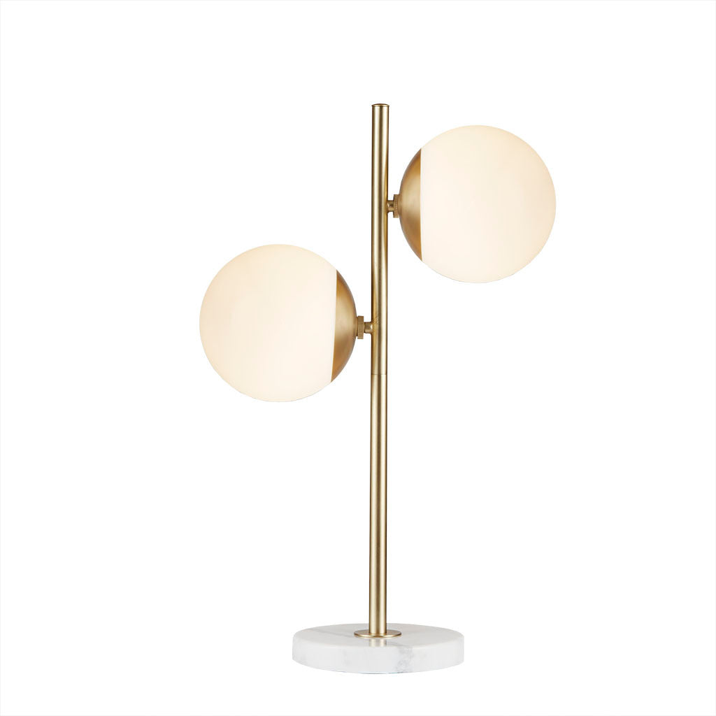 Marble Base Table Lamp Gold Cotton