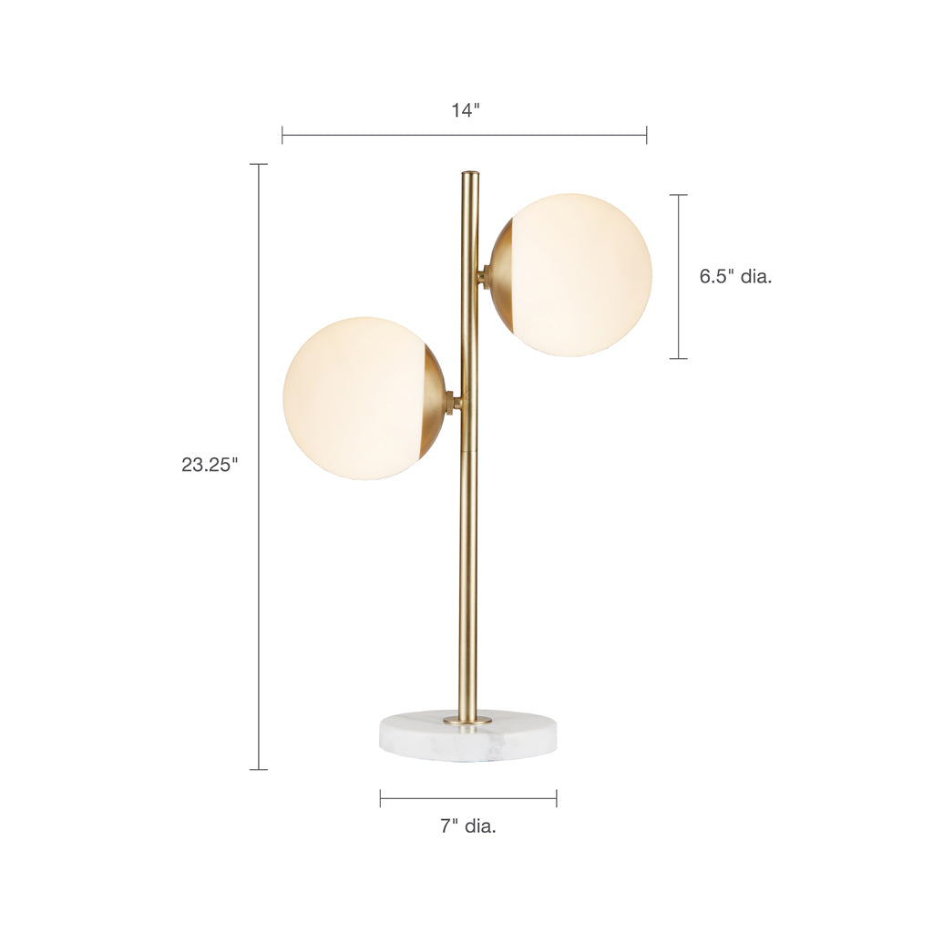 Marble Base Table Lamp Gold Cotton