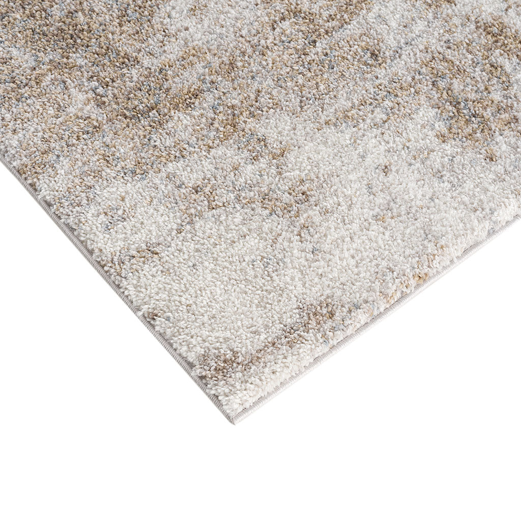 Cozy Shag Abstract Area Rug Grey Cream Polyester