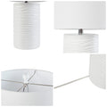 Textured Resin Table Lamp White Cotton