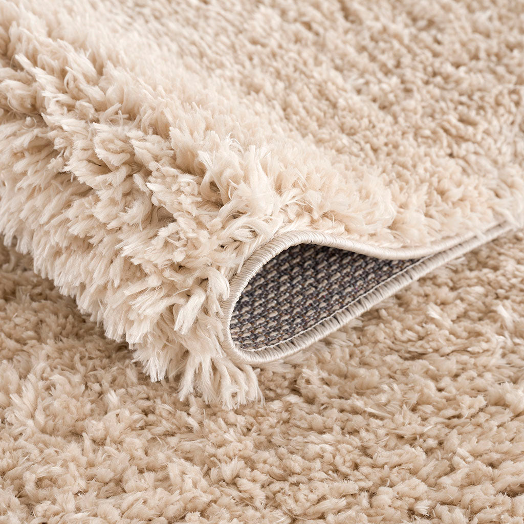 Super Soft Polyester Shag Area Rug Cream Polyester