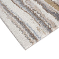 Watercolor Abstract Stripe Woven Area Rug Blue Tan Polyester