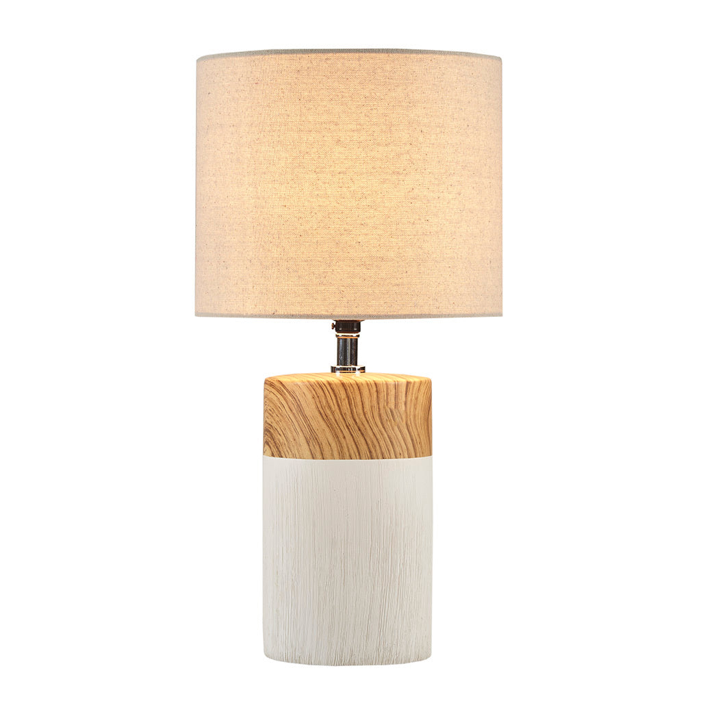 Textured Ceramic Table Lamp white-polyester