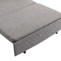 Coolmore Convertible Sleeper Sofa Bed, Modern Velvet Loveseat Couch With Pull Out Bed, Small Beautiful Seat Futon Sofa Bed With Headboard, 2 Pillows & Side Pockets For Living Room Light Grey Linen