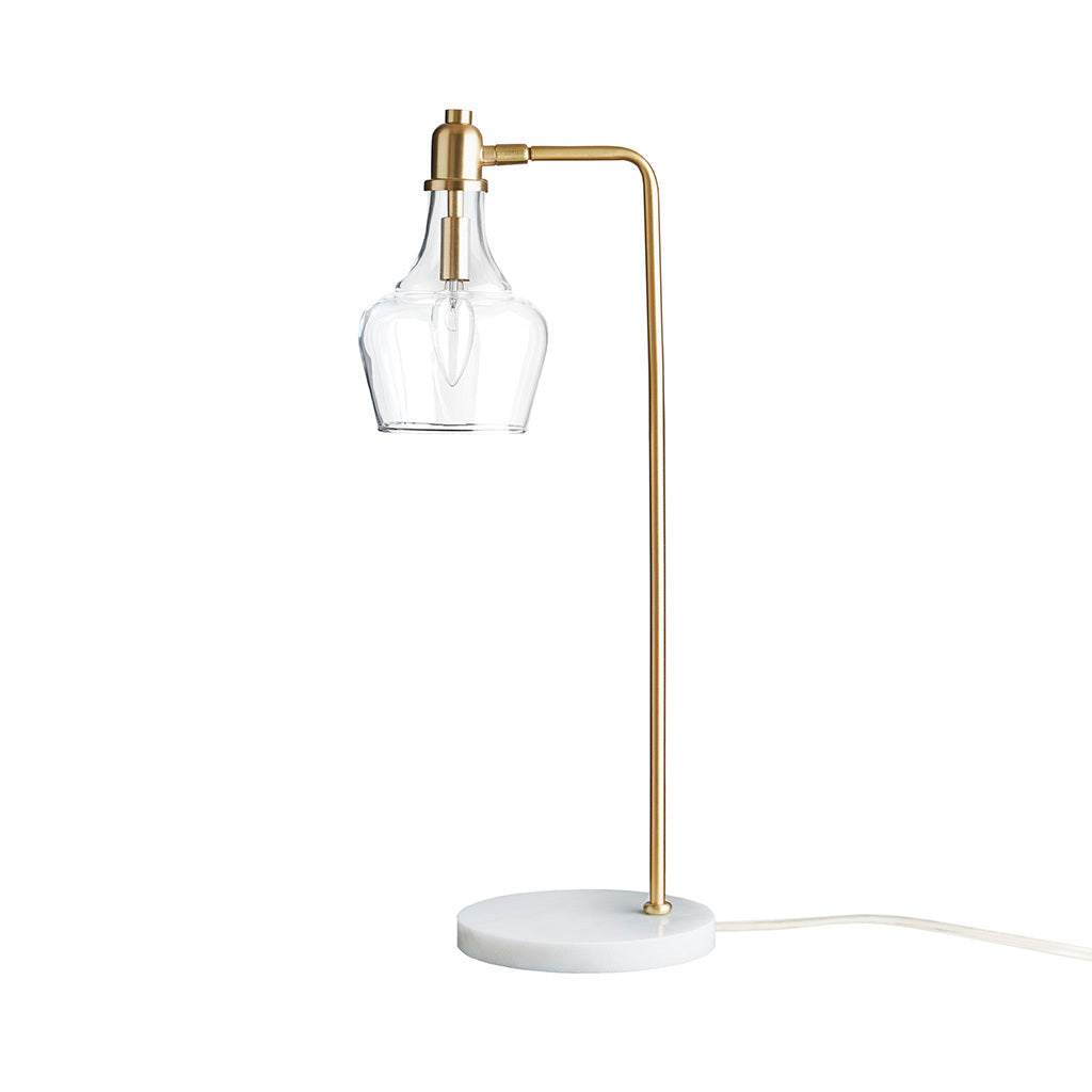 Auburn 24" H Table Lamp With Marble Base Gold Cotton