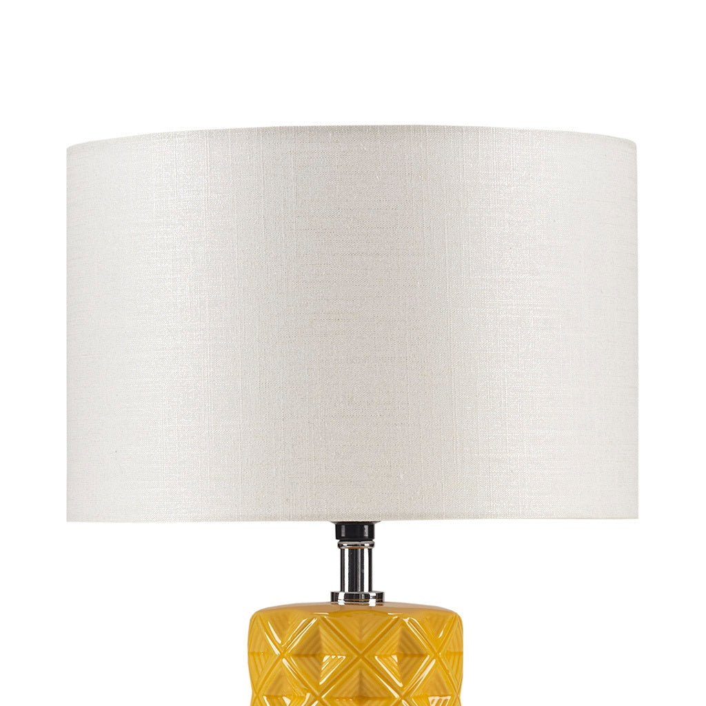 Geometric Ceramic Table Lamp yellow-polyester