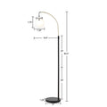 Arched Metal Floor Lamp With Frosted Glass Shade Matte Black Base Frosted Shade Iron