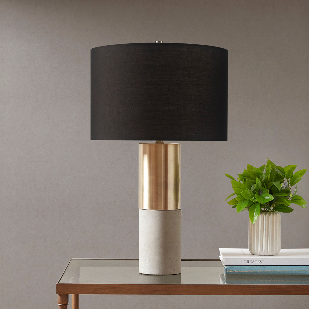 Concrete Table Lamp Black Cotton