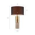 Concrete Table Lamp Black Cotton